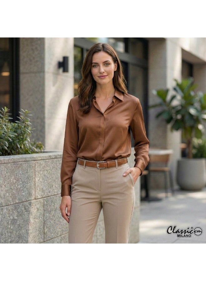 Classic Milano Women's Belt with Gift Box | Faux Leather Ladies Belt for Dresses, Jeans & Gowns | Stylish Womens Belt | Adjustable Girls Belt | Belt for Women with Elegant Buckle - Image 3
